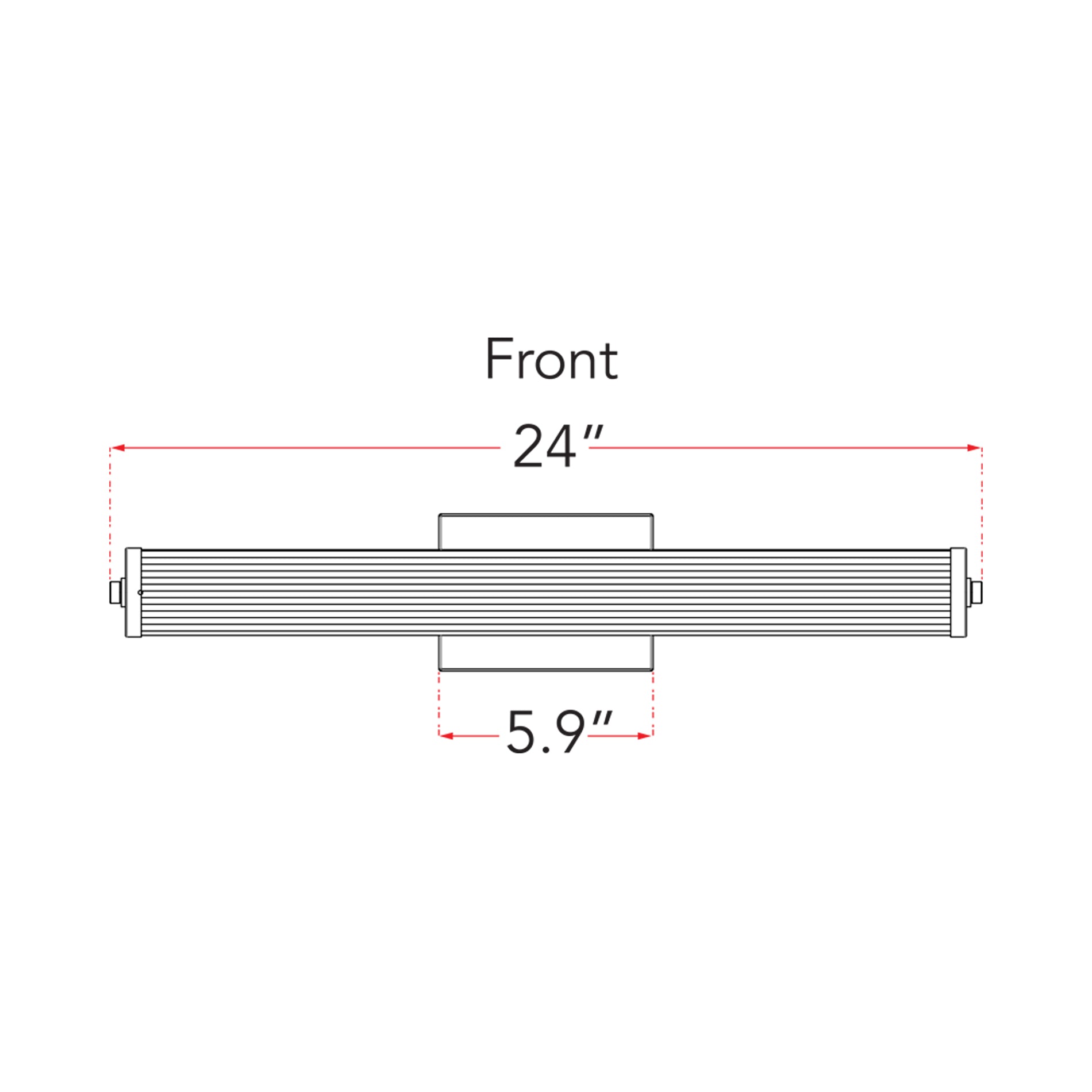 Macie Fluted LED Bath Vanity Light - line drawing.