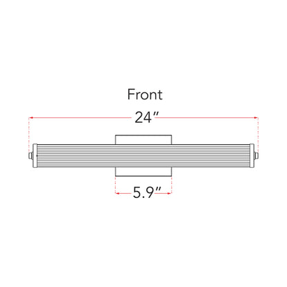 Macie Fluted LED Bath Vanity Light - line drawing.