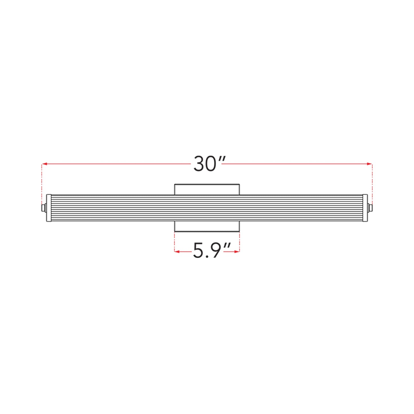 Macie Fluted LED Bath Vanity Light - line drawing.