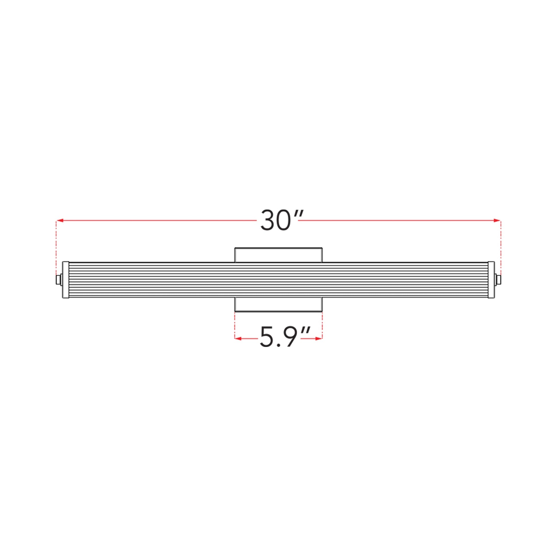 Macie Fluted LED Bath Vanity Light - line drawing.