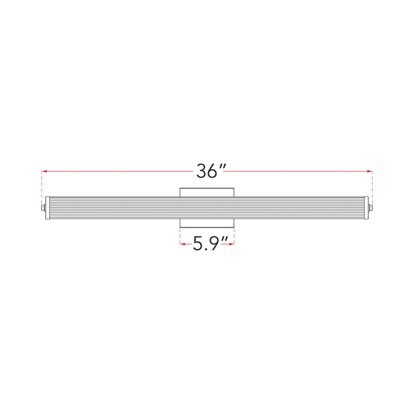 Macie Fluted LED Bath Vanity Light - line drawing.