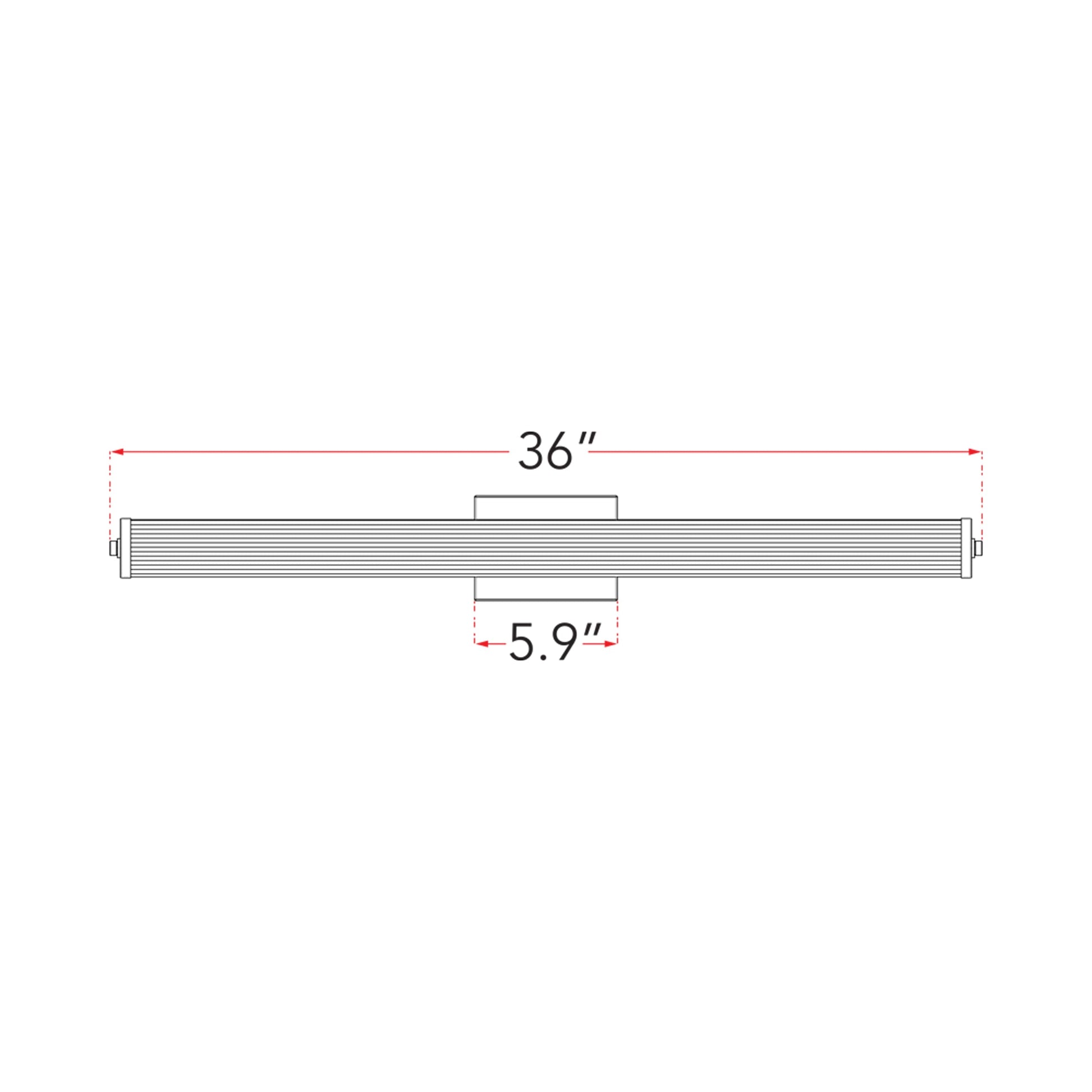 Macie Fluted LED Bath Vanity Light - line drawing.