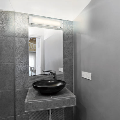 Matrix LED Bath Vanity Light in bathroom.
