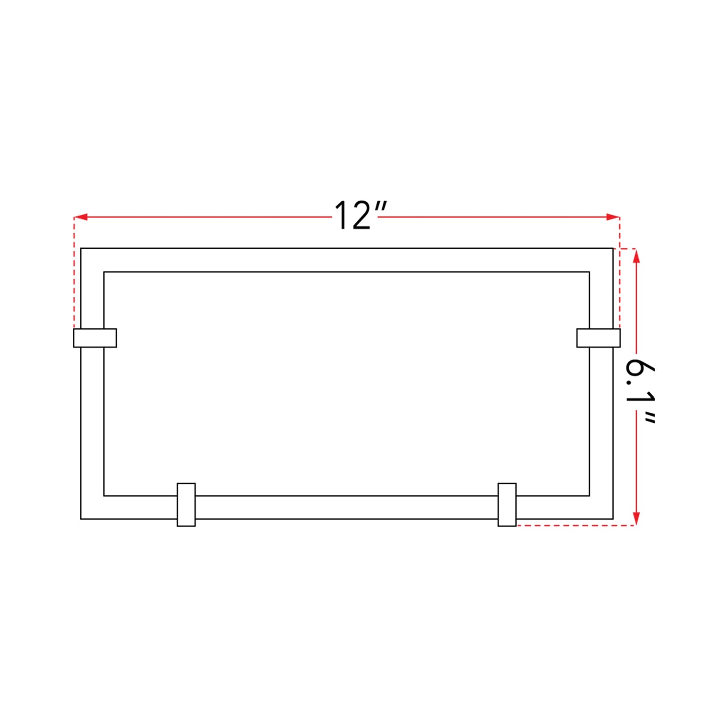 Matrix LED Bath Vanity Light - line drawing.