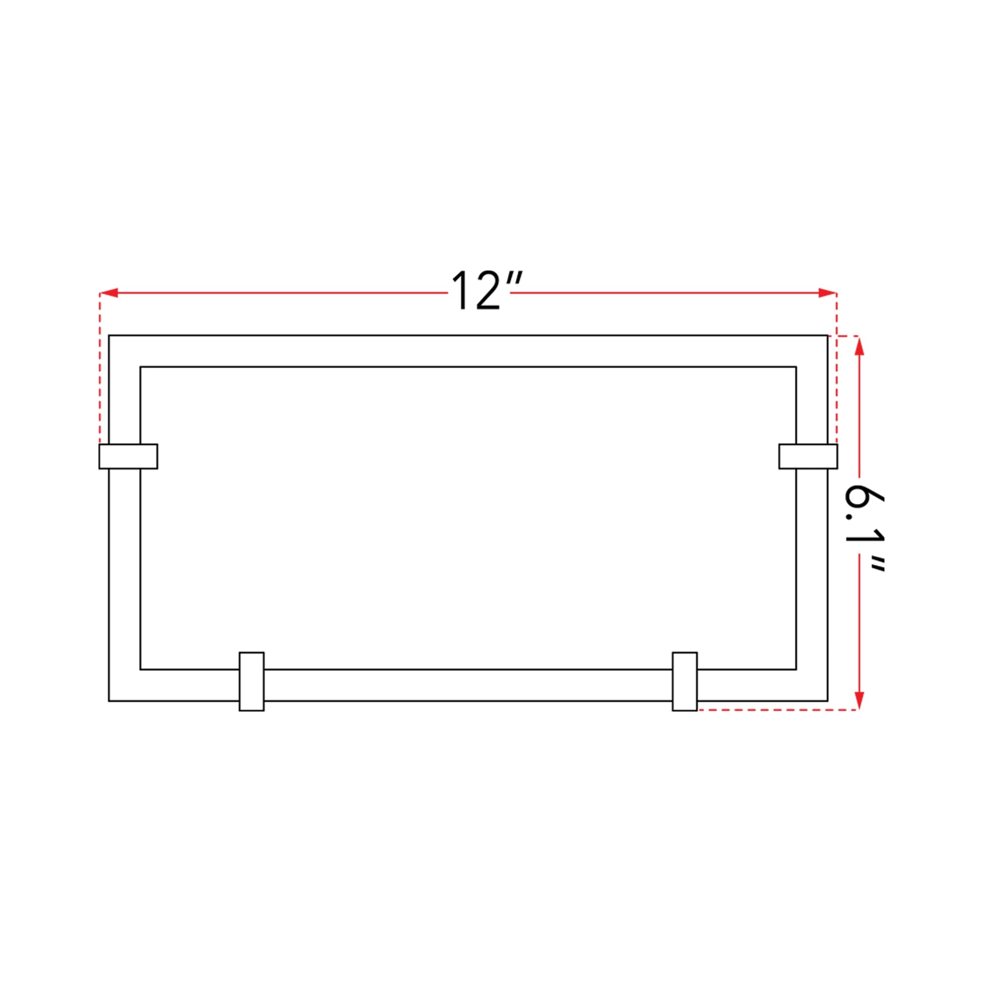 Matrix LED Bath Vanity Light - line drawing.