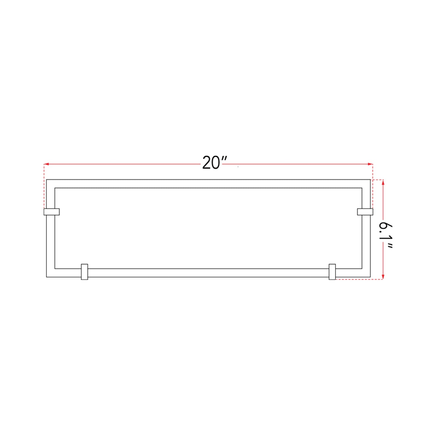 Matrix LED Bath Vanity Light - line drawing.
