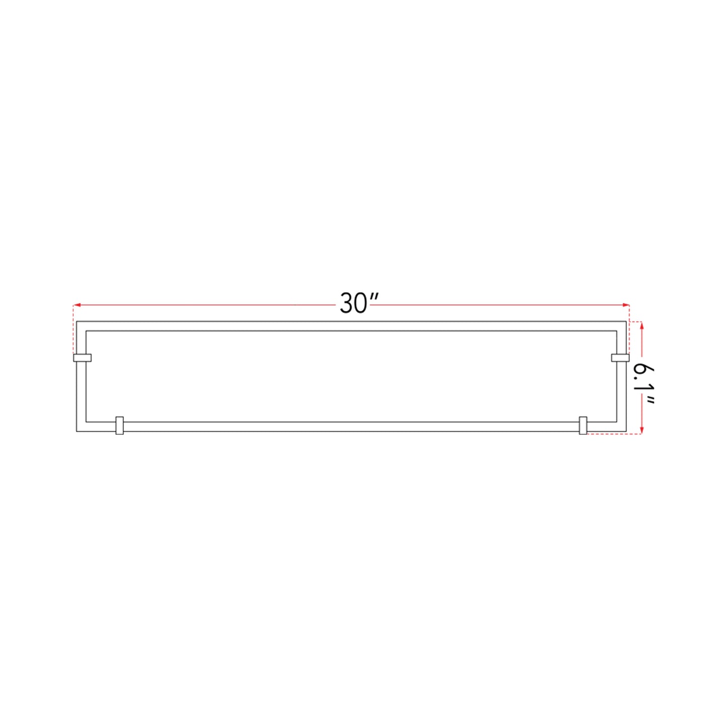 Matrix LED Bath Vanity Light - line drawing.