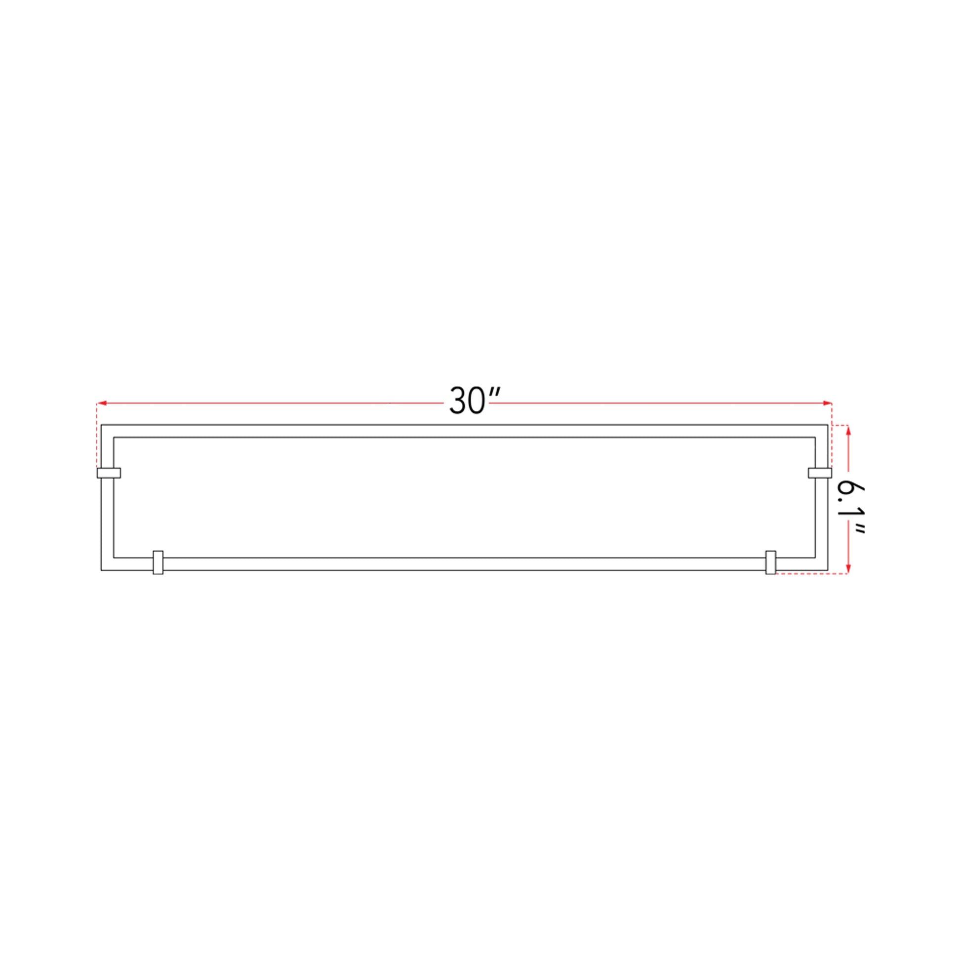 Matrix LED Bath Vanity Light - line drawing.