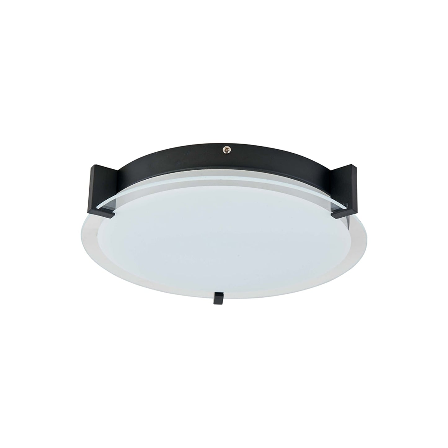 Matrix Round LED Flush Mount Ceiling Light in Black (11.81-Inch).