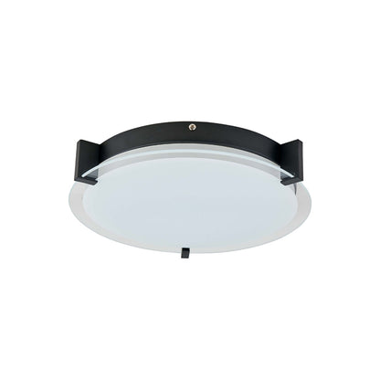 Matrix Round LED Flush Mount Ceiling Light in Black (11.81-Inch).