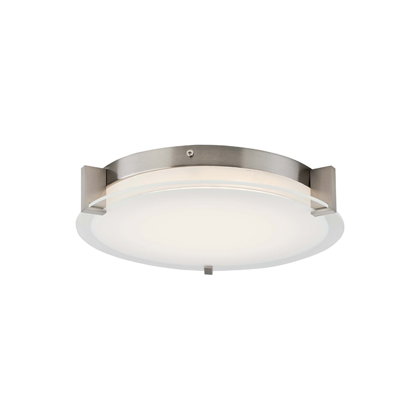 Matrix Round LED Flush Mount Ceiling Light in Brushed Nickel (11.81-Inch).