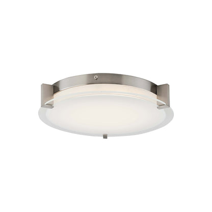 Matrix Round LED Flush Mount Ceiling Light in Brushed Nickel (11.81-Inch).