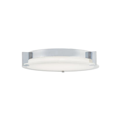 Matrix Round LED Flush Mount Ceiling Light in Chrome (11.81-Inch).