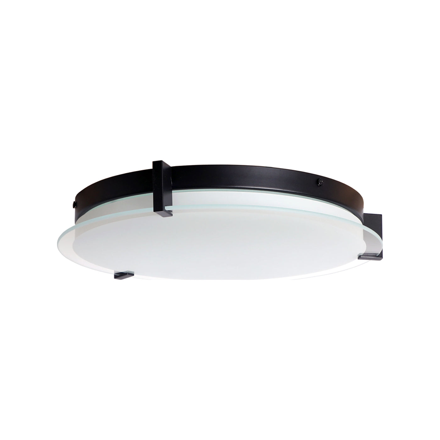 Matrix Round LED Flush Mount Ceiling Light in Black (13.8-Inch).