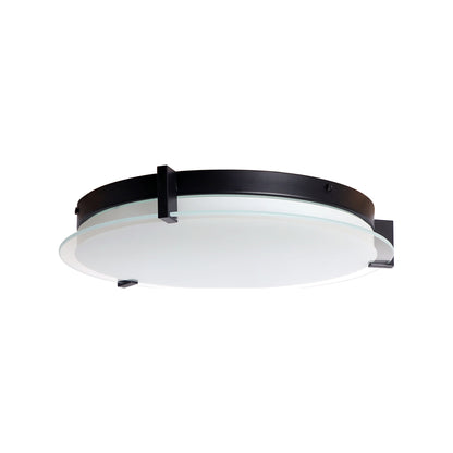 Matrix Round LED Flush Mount Ceiling Light in Black (13.8-Inch).
