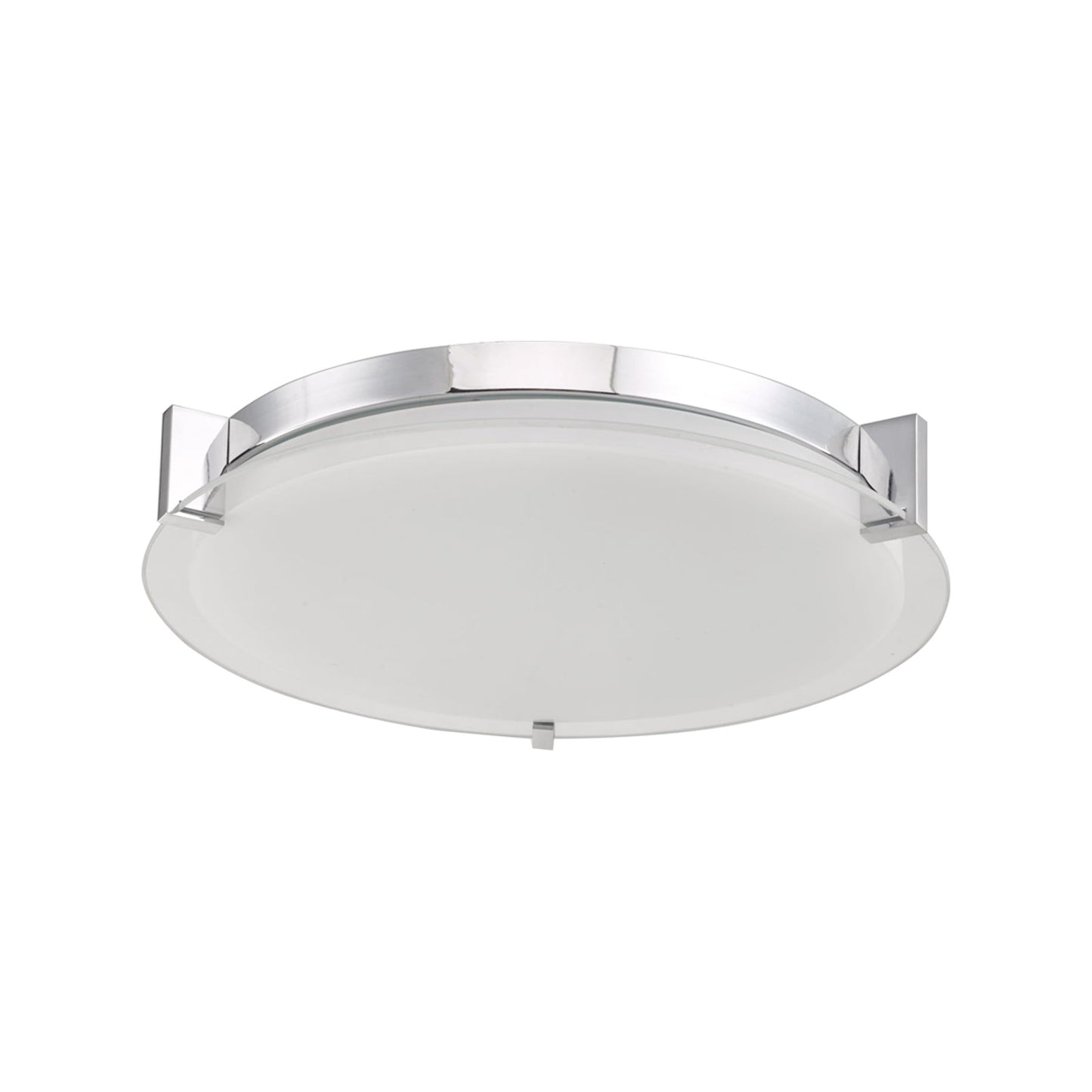 Matrix Round LED Flush Mount Ceiling Light in Chrome (13.8-Inch).