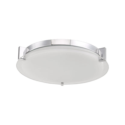 Matrix Round LED Flush Mount Ceiling Light in Chrome (13.8-Inch).