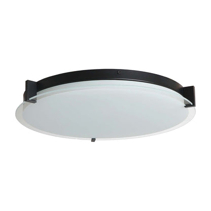 Matrix Round LED Flush Mount Ceiling Light in Black (18-Inch).