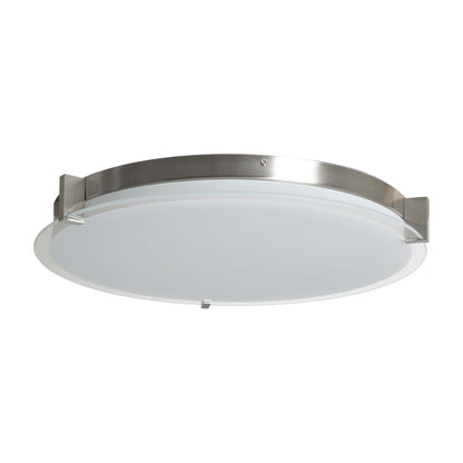 Matrix Round LED Flush Mount Ceiling Light in Brushed Nickel (18-Inch).
