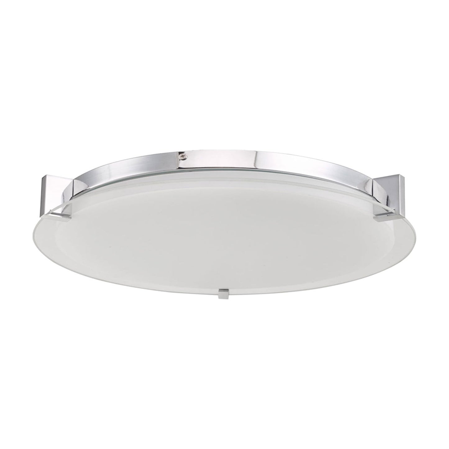 Matrix Round LED Flush Mount Ceiling Light in Chrome (18-Inch).