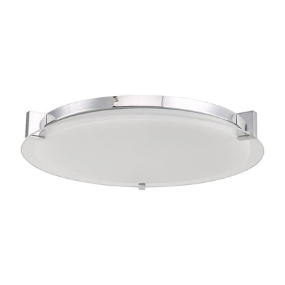 Matrix Round LED Flush Mount Ceiling Light in Chrome (18-Inch).