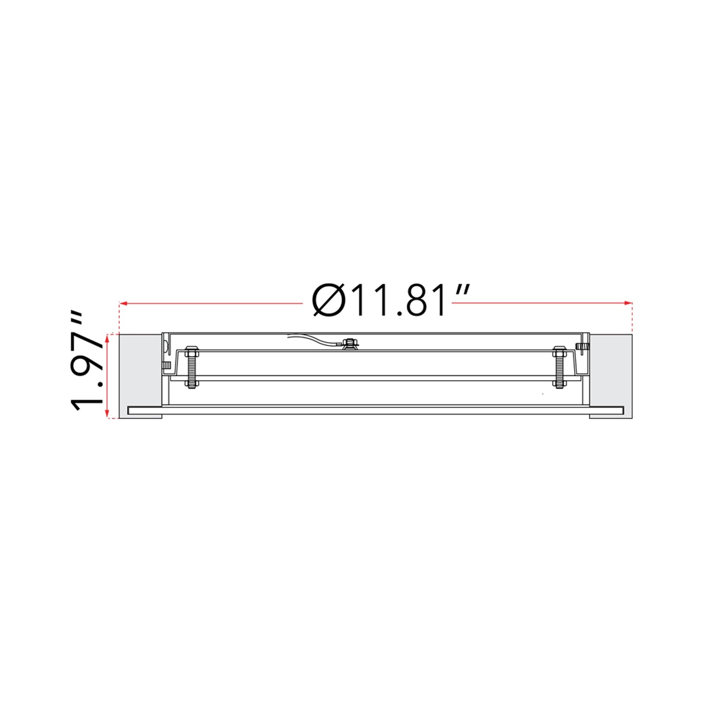 Matrix Round LED Flush Mount Ceiling Light - line drawing.