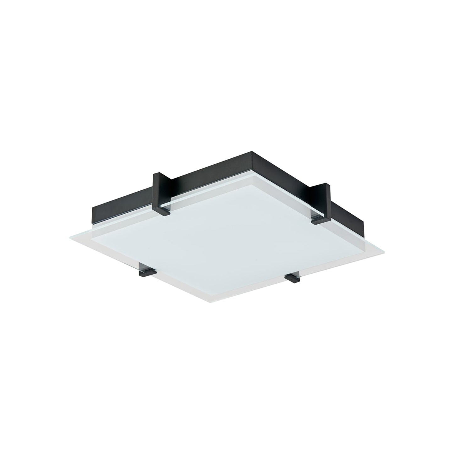 Matrix Square LED Flush Mount Ceiling Light in Black (11.81-Inch).
