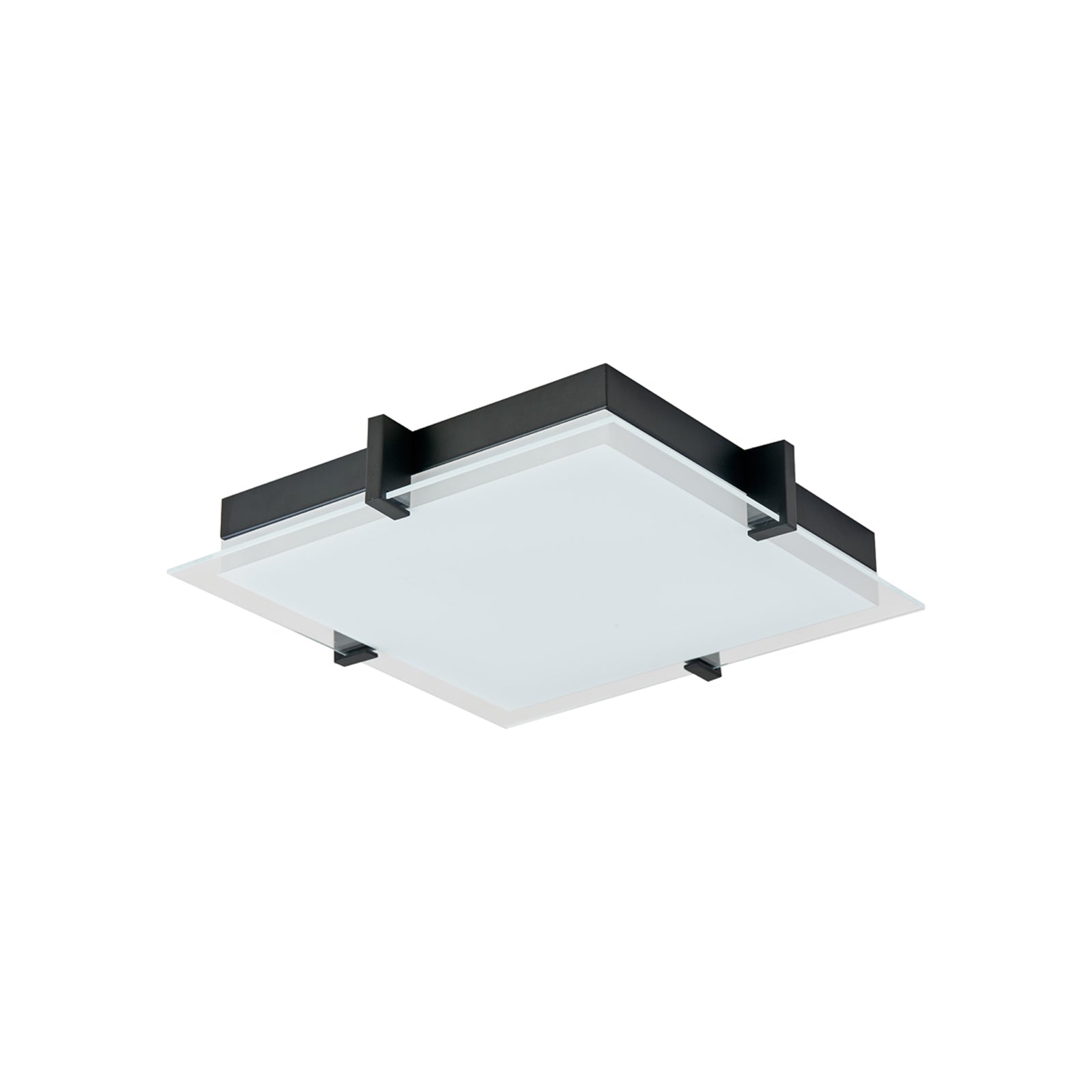 Matrix Square LED Flush Mount Ceiling Light in Black (11.81-Inch).