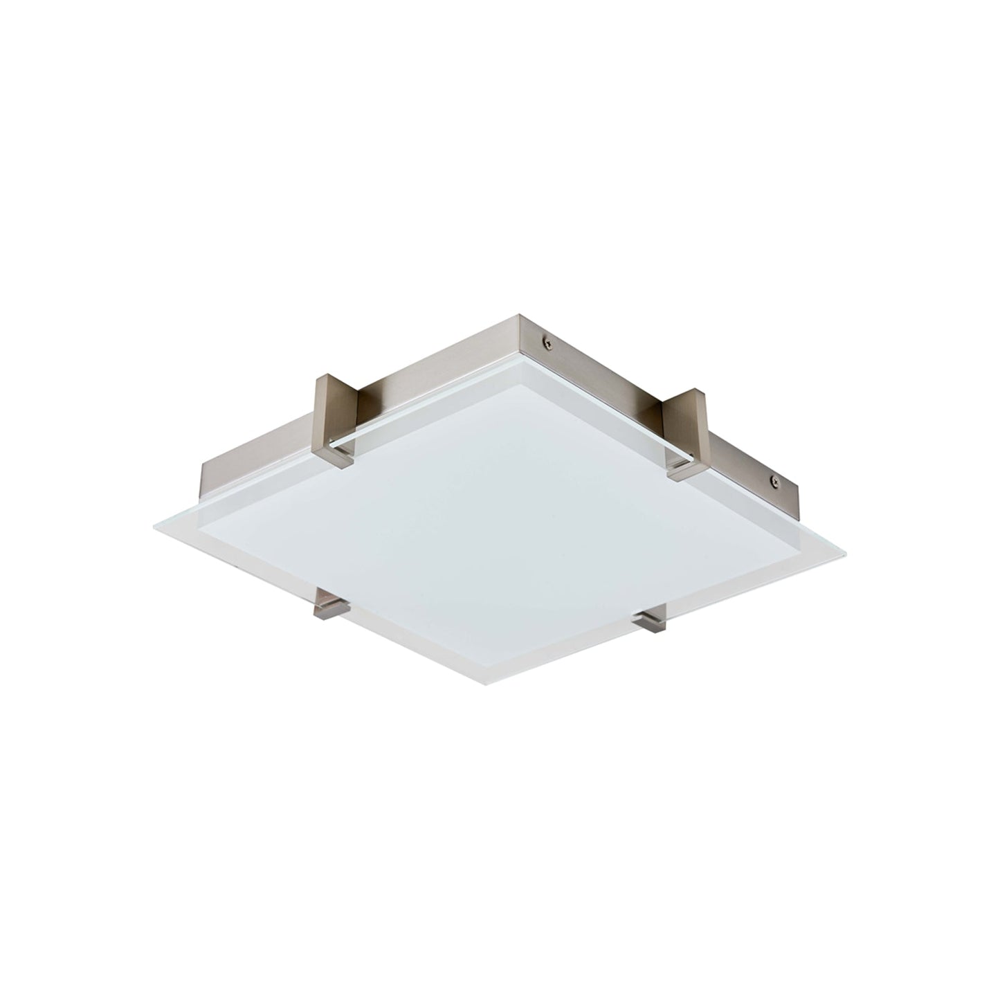 Matrix Square LED Flush Mount Ceiling Light in Brushed Nickel (11.81-Inch).