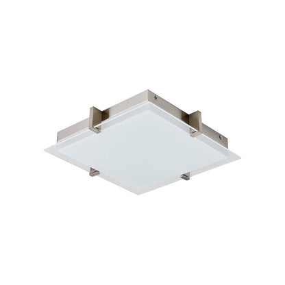 Matrix Square LED Flush Mount Ceiling Light in Brushed Nickel (11.81-Inch).