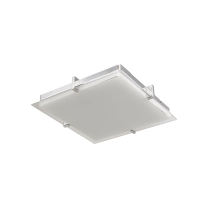 Matrix Square LED Flush Mount Ceiling Light in Chrome (11.81-Inch).
