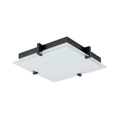 Matrix Square LED Flush Mount Ceiling Light in Black (15.35-Inch).