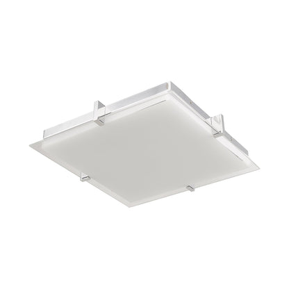 Matrix Square LED Flush Mount Ceiling Light in Chrome (15.35-Inch).