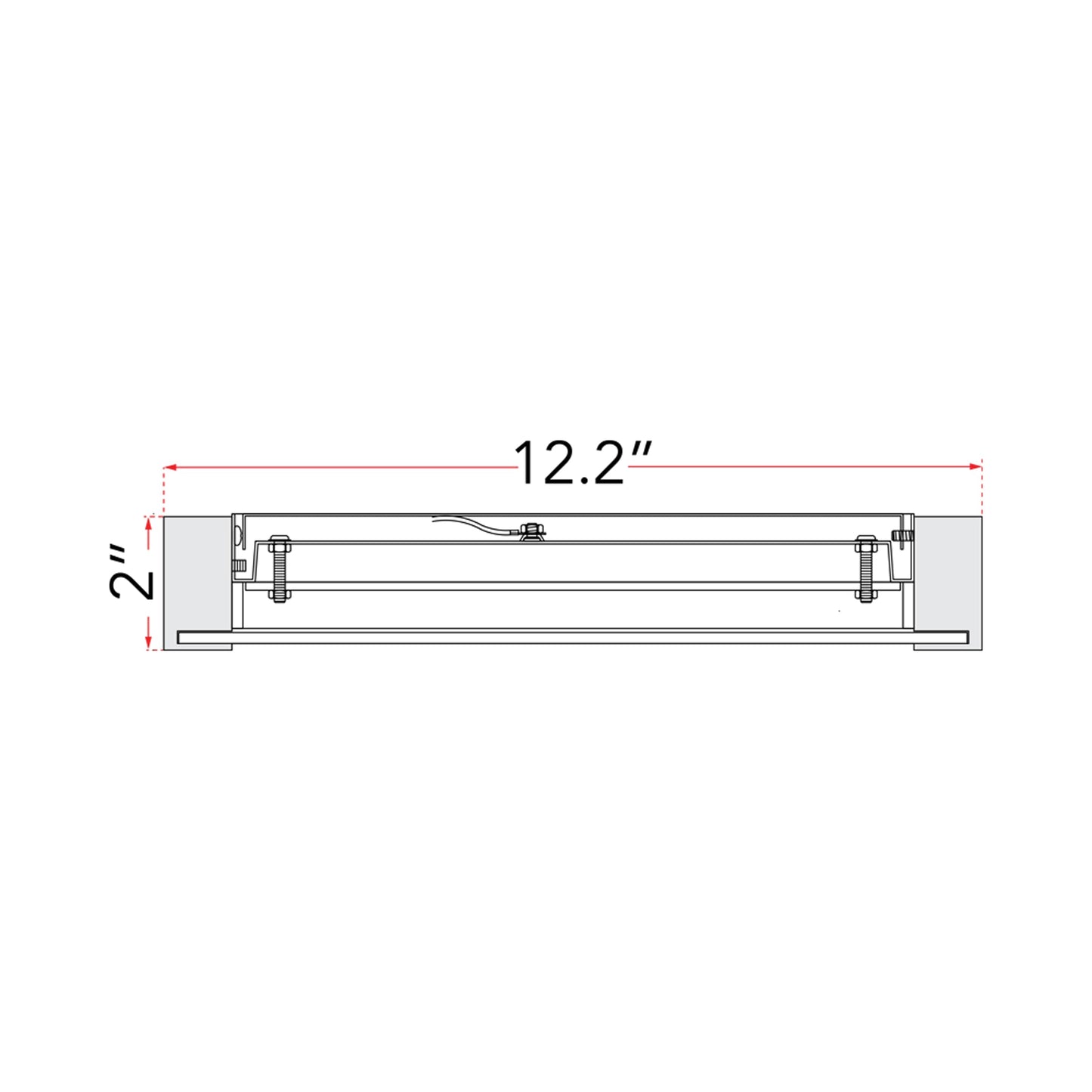 Matrix Square LED Flush Mount Ceiling Light - line drawing.