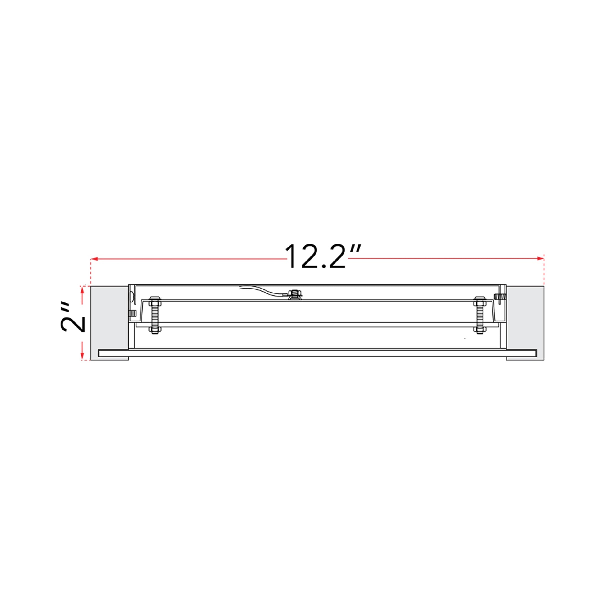Matrix Square LED Flush Mount Ceiling Light - line drawing.