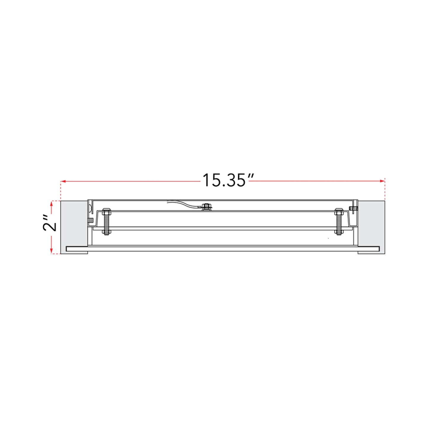 Matrix Square LED Flush Mount Ceiling Light - line drawing.