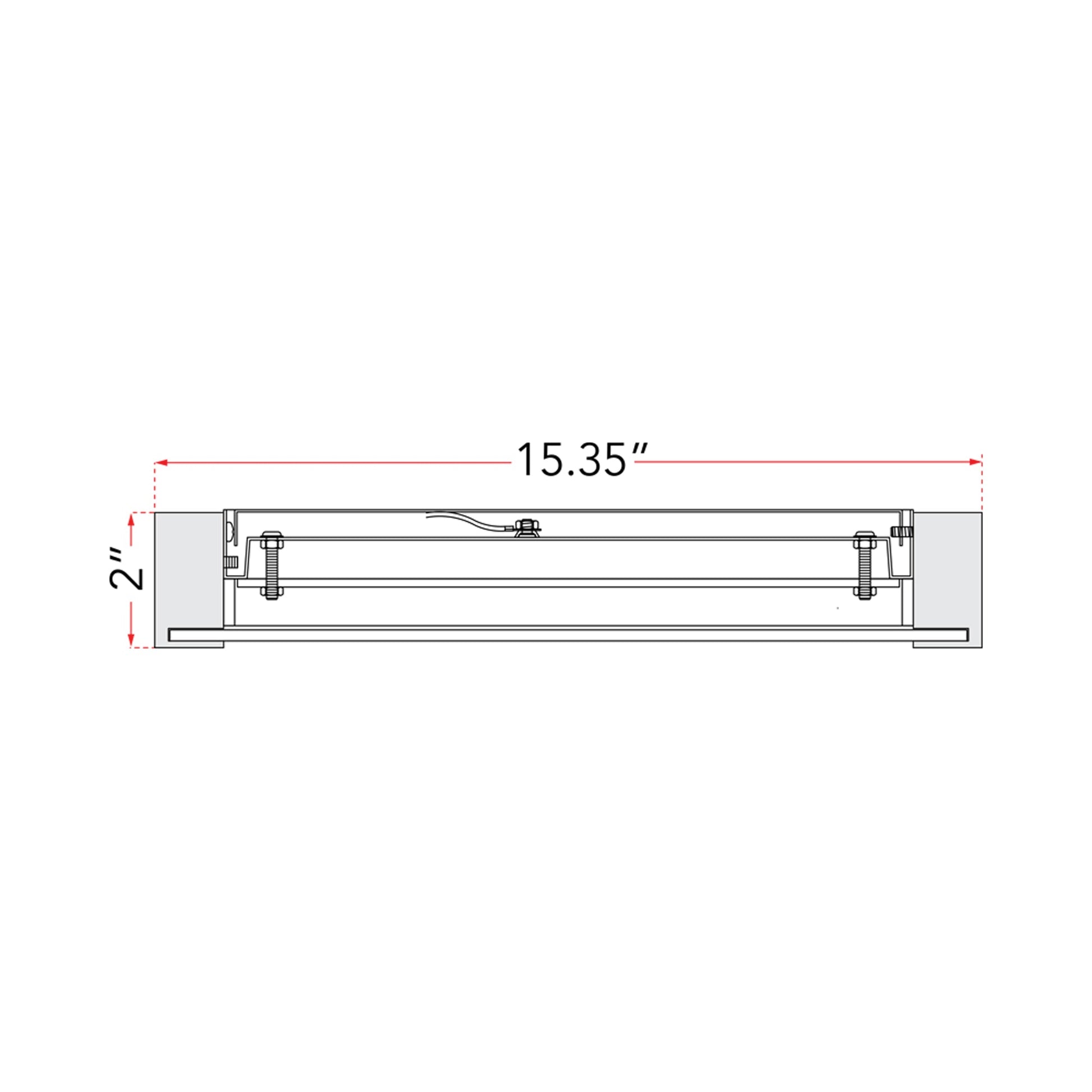 Matrix Square LED Flush Mount Ceiling Light - line drawing.