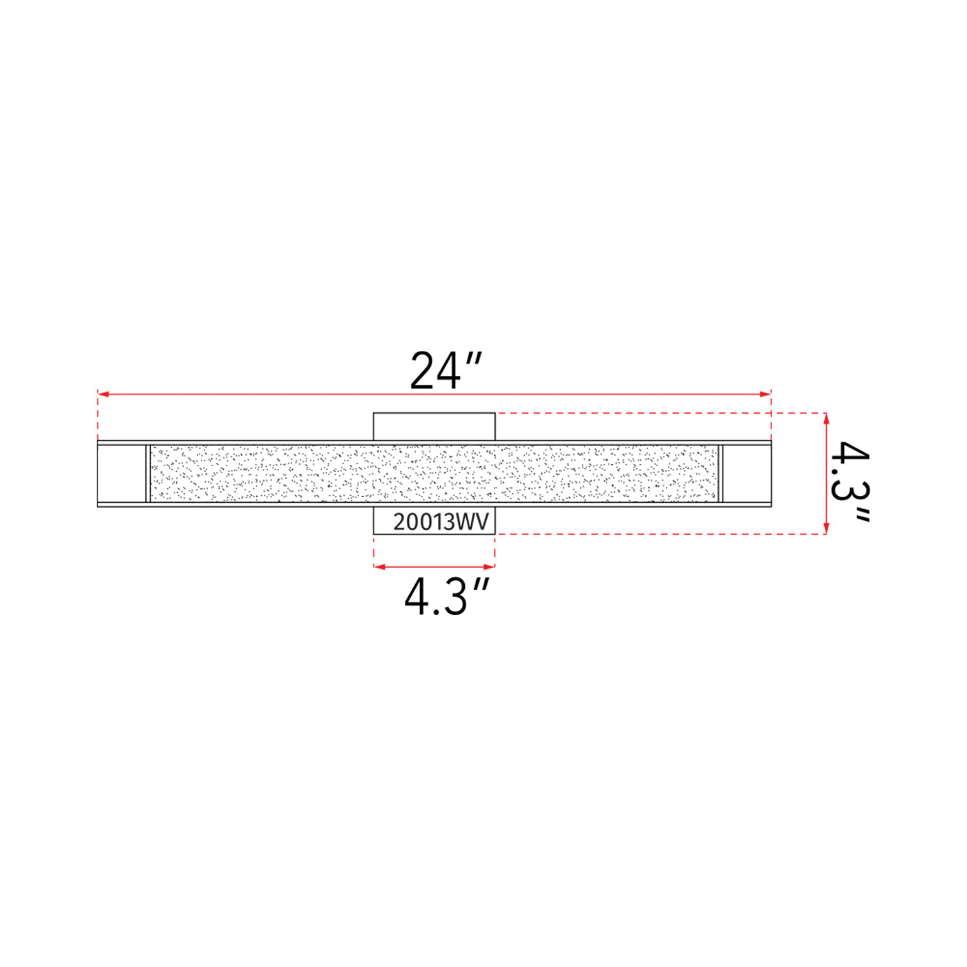 Mist LED Bath Vanity Light - line drawing.