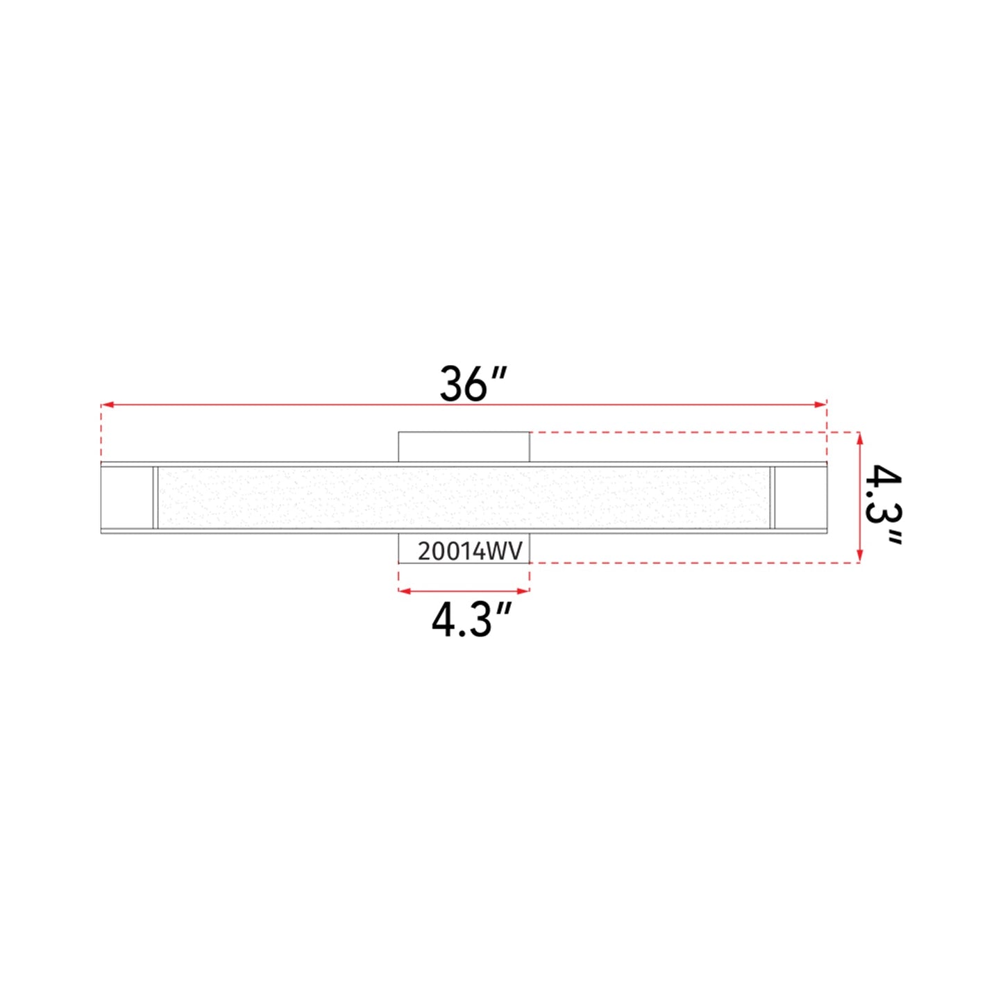 Mist LED Bath Vanity Light - line drawing.