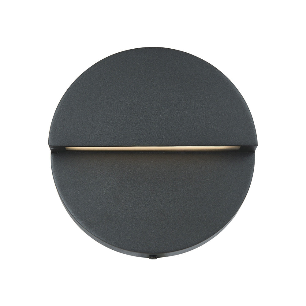 Mona Lisa Round Outdoor LED Wall Light in Matte Black (8-Inch).