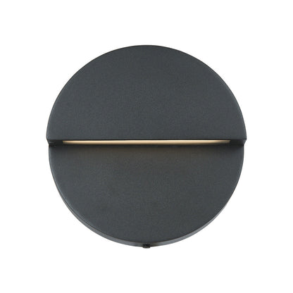 Mona Lisa Round Outdoor LED Wall Light in Matte Black (8-Inch).