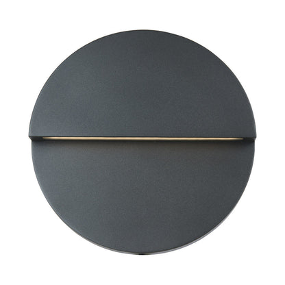 Mona Lisa Round Outdoor LED Wall Light in Matte Black (12-Inch).