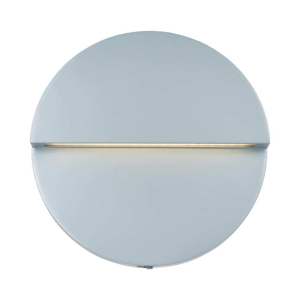 Mona Lisa Round Outdoor LED Wall Light in Silica (12-Inch).