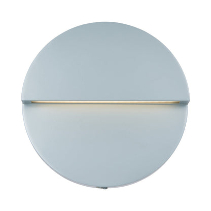 Mona Lisa Round Outdoor LED Wall Light in Silica (12-Inch).