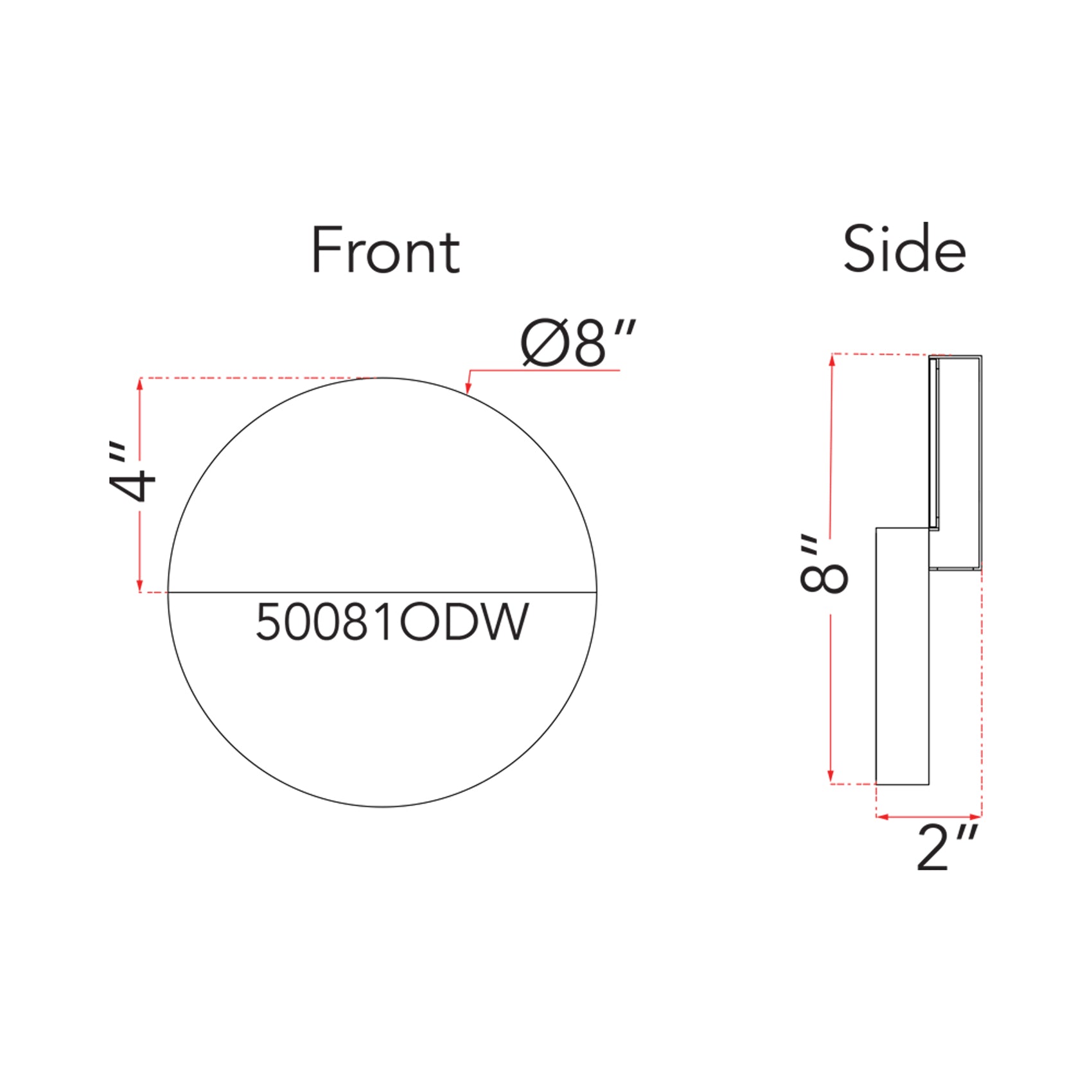 Mona Lisa Round Outdoor LED Wall Light - line drawing.