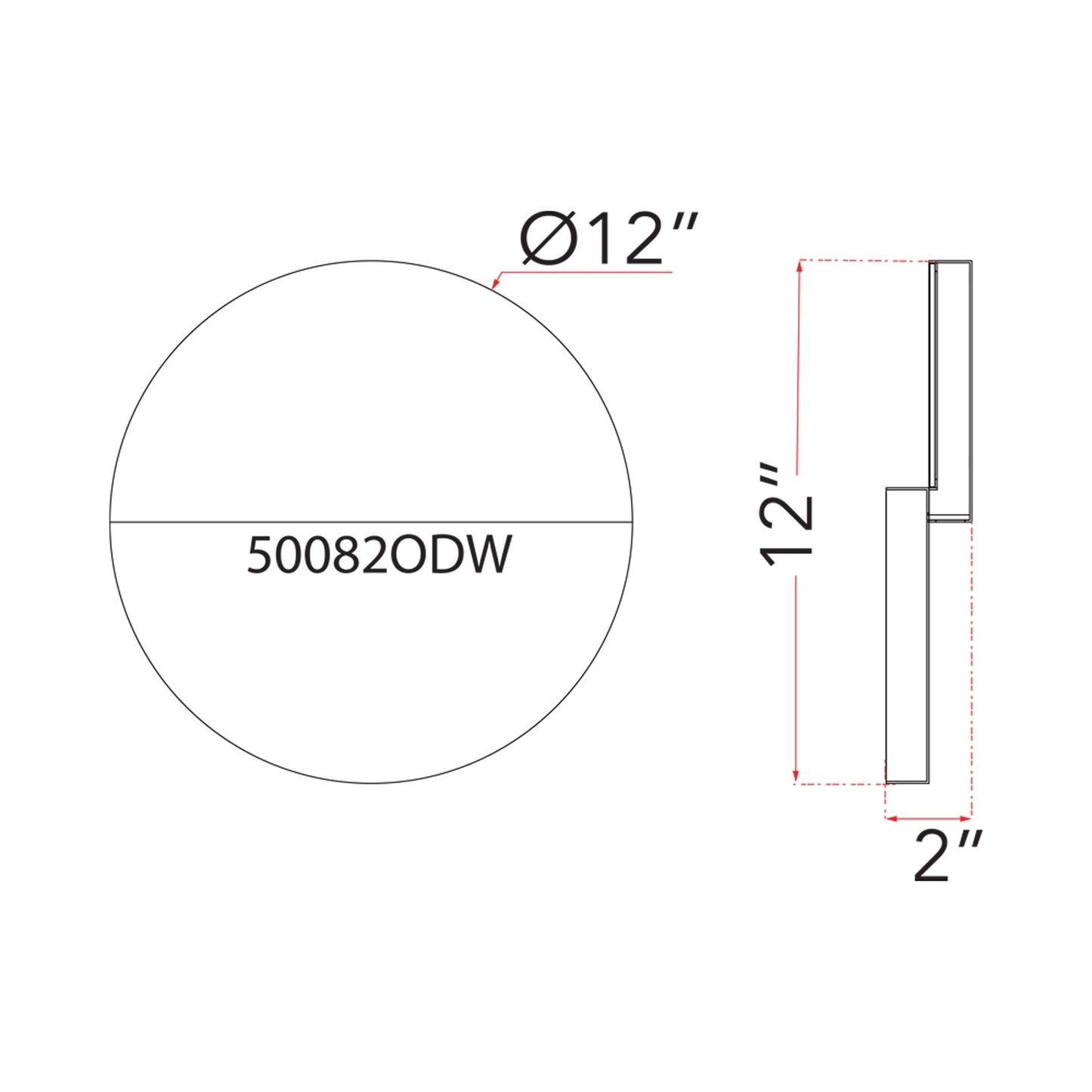 Mona Lisa Round Outdoor LED Wall Light - line drawing.