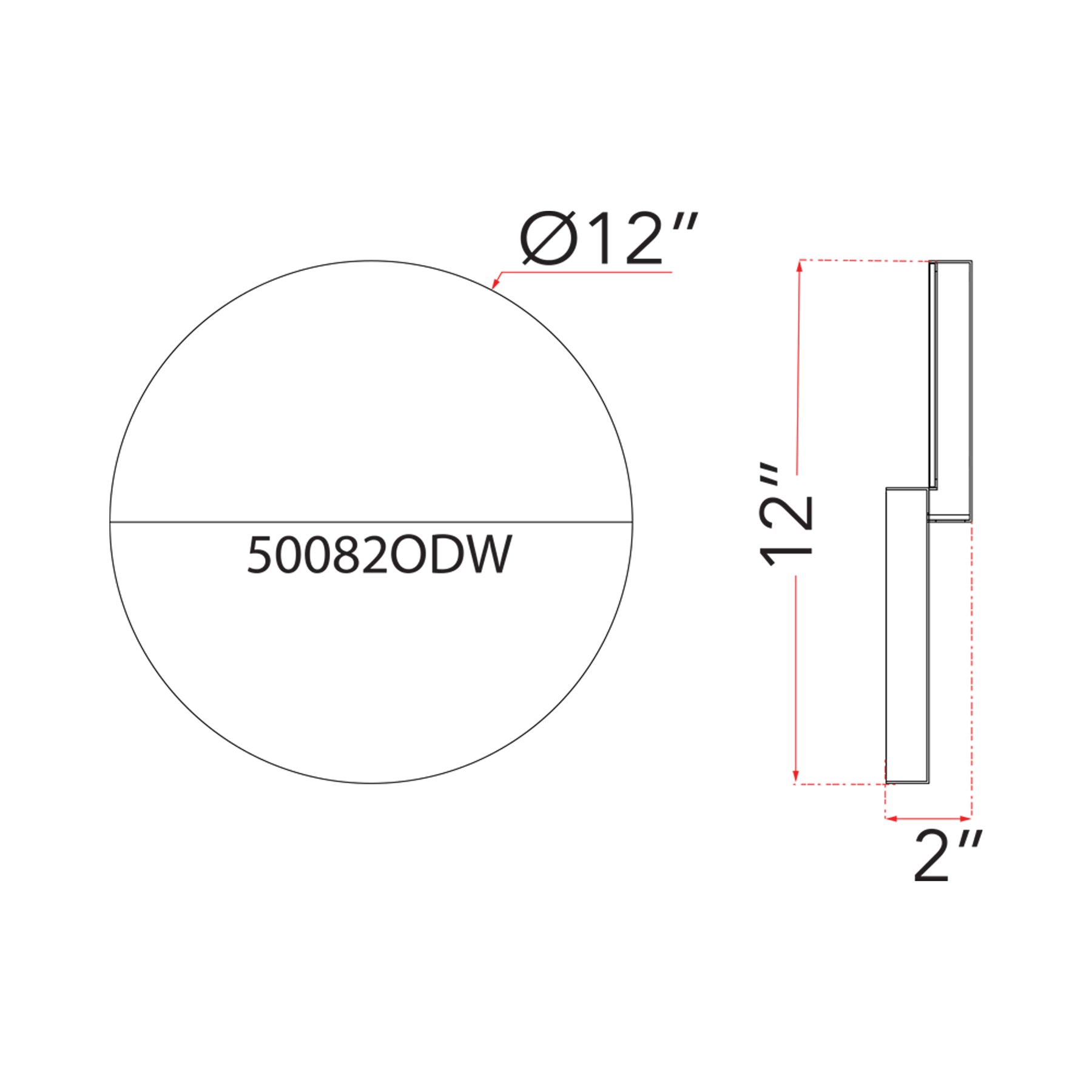 Mona Lisa Round Outdoor LED Wall Light - line drawing.