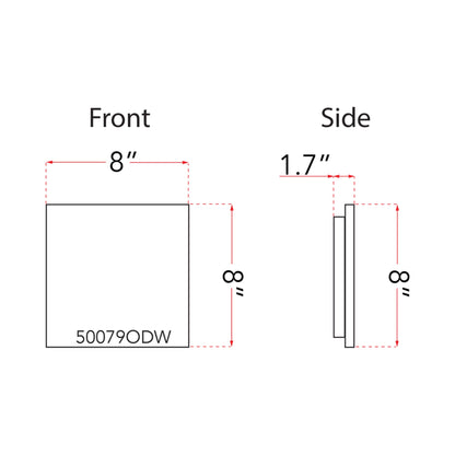 Mona Lisa Square Outdoor LED Wall Light - line drawing.