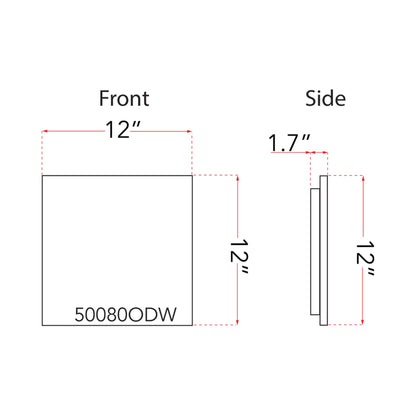 Mona Lisa Square Outdoor LED Wall Light - line drawing.