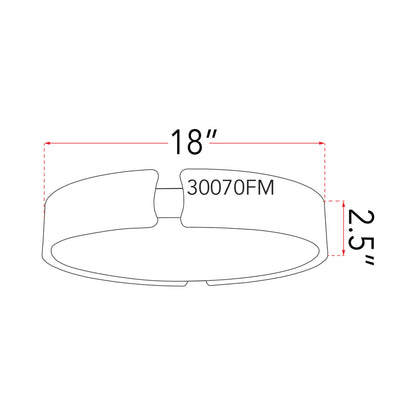 Mystic LED Flush Mount Ceiling Light - line drawing.